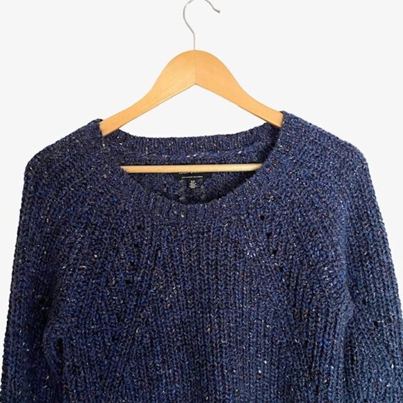Lucky Brand Marled Crew Neck Pointelle Sweater Small - Picture 5 of 5
